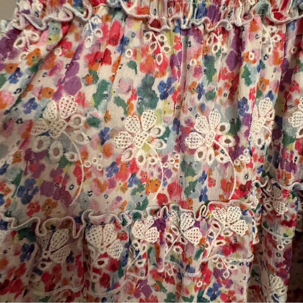 BTFL-LIFE‎ Off Shoulder Ruffle Embroidered Dress - Picture 3 of 10